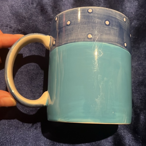 Large Le Gourmet Chef Handpainted Holiday Coffee Mug with Skating Snowman - Picture 3 of 7